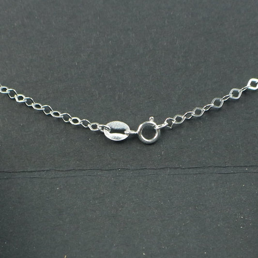 925 Sterling Silver Necklace Chain Bulk - 16 inch - Flat Diamond Link Necklace 925 Silver Cable Chain - Bulk Ready to Wear - made in ITALY