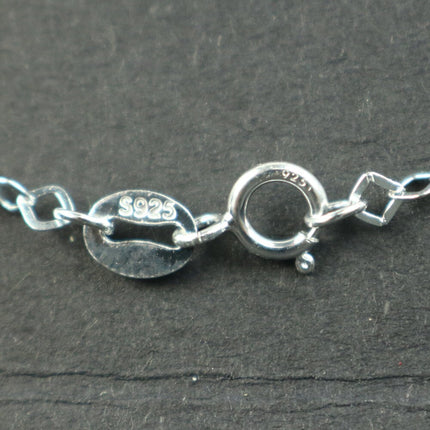 Sterling Silver Necklace Chain - 18 inch - Flat Diamond Link Necklace 925 Silver Cable Chain - Ready to Wear Bulk Wholesale - made in ITALY
