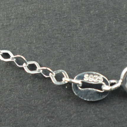 Sterling Silver Necklace Chain - 18 inch - Flat Diamond Link Necklace 925 Silver Cable Chain - Ready to Wear Bulk Wholesale - made in ITALY