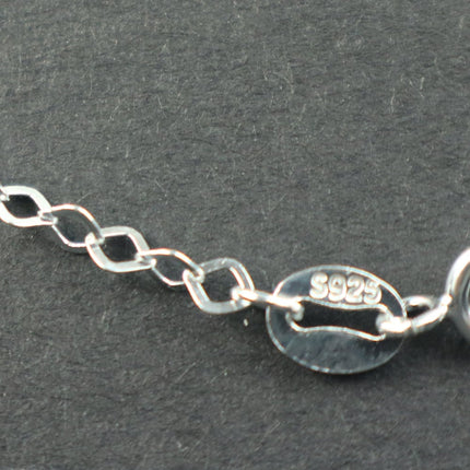 925 Sterling Silver Necklace Chain Bulk - 16 inch - Flat Diamond Link Necklace 925 Silver Cable Chain - Bulk Ready to Wear - made in ITALY
