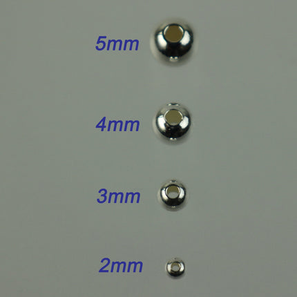 25 Sterling Silver Spacer Beads - 2mm SEAMLESS Spacer beads AAA+ High Quality Ball Spacer Beads 2mm/3mm/4mm/5mm