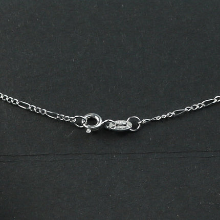 Sterling Silver Necklace Chain - 16 inch - Figaro Chain (3 and 1) Long and Short Silver  Necklace Chain -  Bulk  - made in Italy