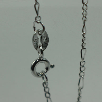 Sterling Silver Necklace Chain - 16 inch - Figaro Chain (3 and 1) Long and Short Silver  Necklace Chain -  Bulk  - made in Italy