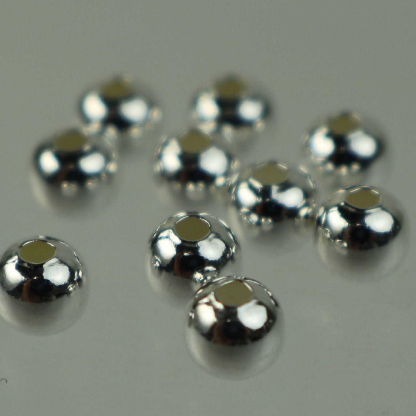 SOLID Sterling Silver Spacer Beads - 2mm/3mm/4mm/5mm SEAMLESS Spacer beads AAA+ High Quality Ball Spacer Beads - Ship from California