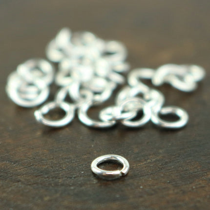 925 Sterling Silver Pure Solid Silver Jump Rings - 4mm 21 Gauge 21G 0.7mm
