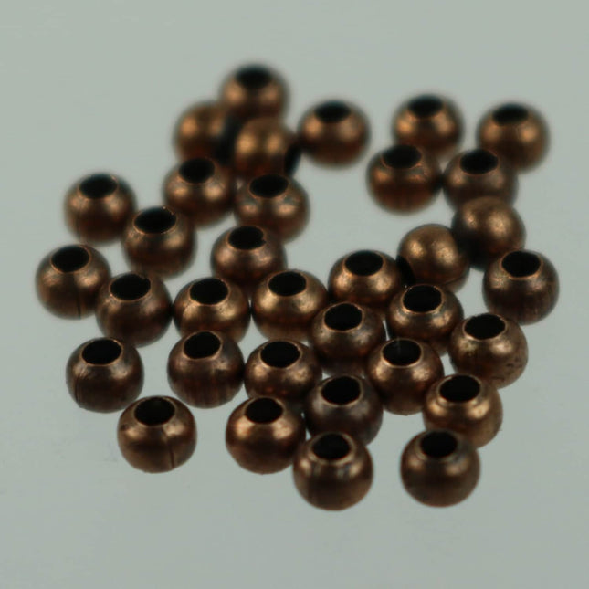500 Antique Copper Round Spacer Beads - 2.4mm