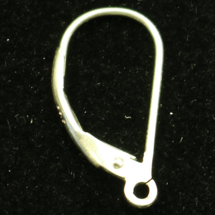 10 Sterling SILVER Leverback Ear Wires Earrings Earwires - 9x17mm 20Gauge 0.8mm Wire - 5 Pair Fish hook ear wire - ss745