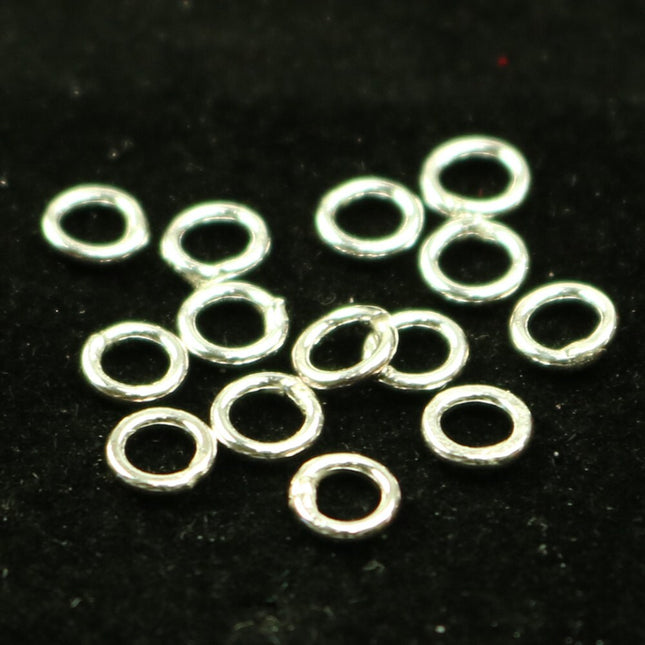 20 Silver CLOSED Jump Rings - 4mm 20Gauge 20G 0.8mm - Sterling Silver Closed Jumprings
