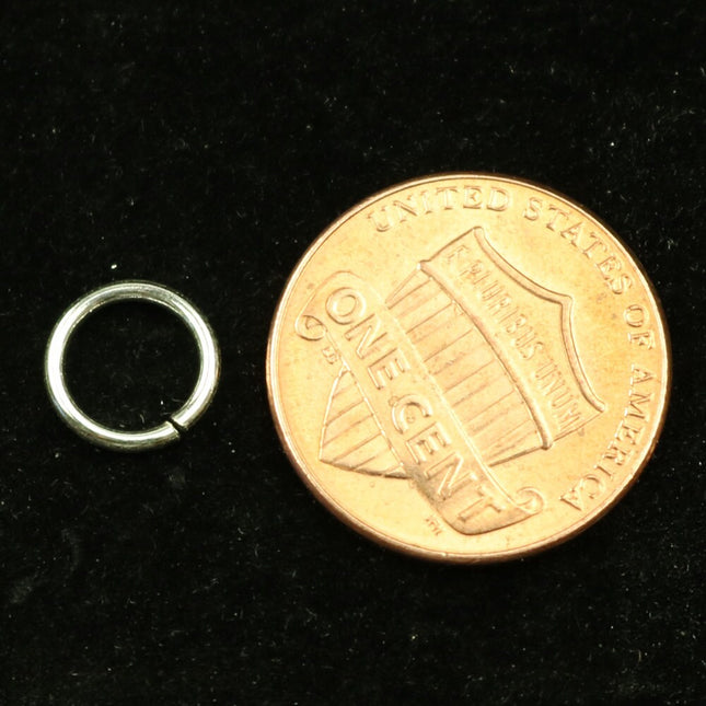 10 Silver Open Jump Rings - 8mm 18Gauge 18G 1.0mm - Sterling Silver Open Jumprings