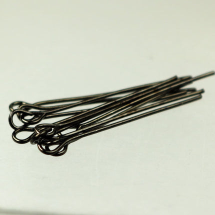 Bulk Package 1000 Pcs pcs Gunmetal Eyepins Eye Pins Headpins - 1 inch (25mm) 22 Gauge 22G - 9PIN-22G-25