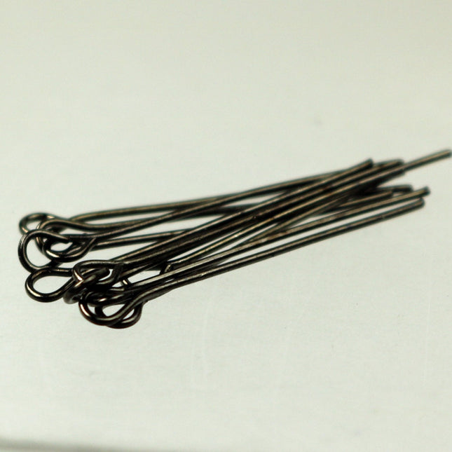 Bulk/FingerPick 300 Pcs Gunmetal Eyepins Eye Pins Headpins - 1 inch (25mm) 22 Gauge 22G - 9PIN-22G-25