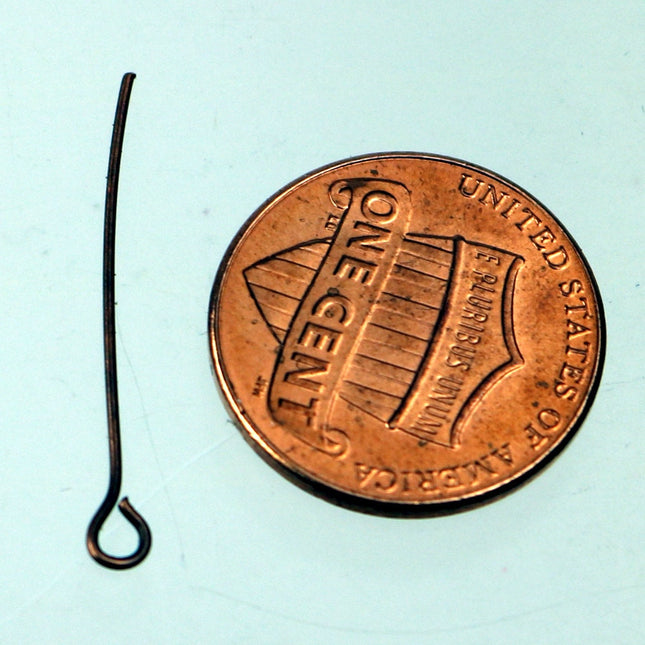 Bulk/FingerPick 300 Pcs Antiqued Copper Eyepins Eye Pins Headpins - 1 inch (25mm) 22 Gauge 22G - 9PIN-22G-25