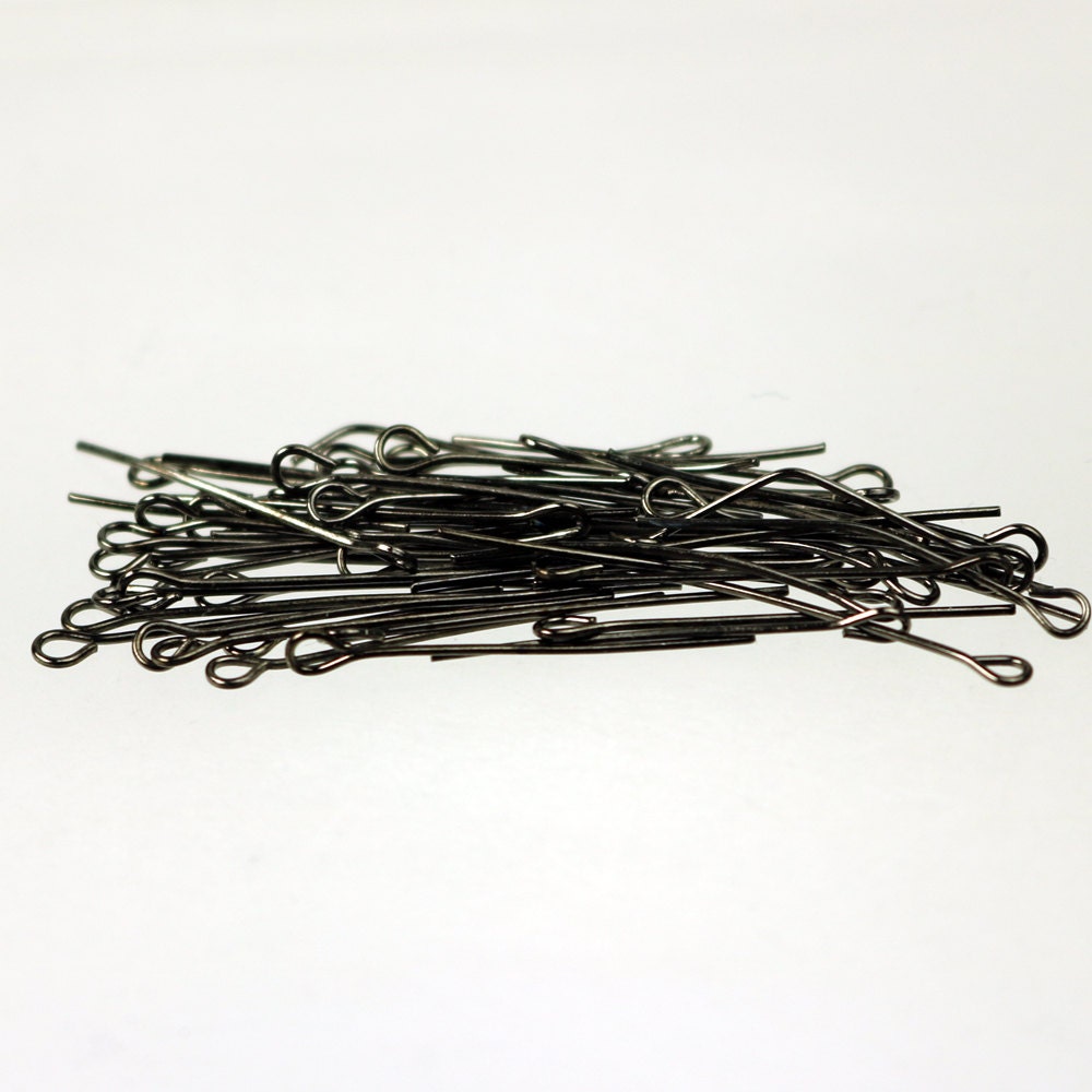 Bulk/FingerPick 300 Pcs Gunmetal Eyepins Eye Pins Headpins - 1 inch (25mm) 22 Gauge 22G - 9PIN-22G-25