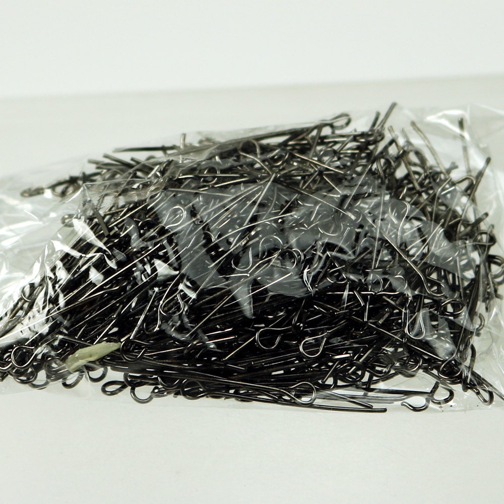 Bulk/FingerPick 300 Pcs Gunmetal Eyepins Eye Pins Headpins - 1 inch (25mm) 22 Gauge 22G - 9PIN-22G-25