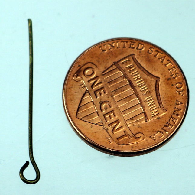 Bulk Package 1000 Pcs Antiqued Brass Eyepins Bronze Eye Pins Eye Headpins - 1 inch (25mm) 22 Gauge 22G - 9PIN-22G-25
