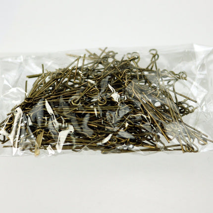 Bulk Package 1000 Pcs Antiqued Brass Eyepins Bronze Eye Pins Eye Headpins - 1 inch (25mm) 22 Gauge 22G - 9PIN-22G-25