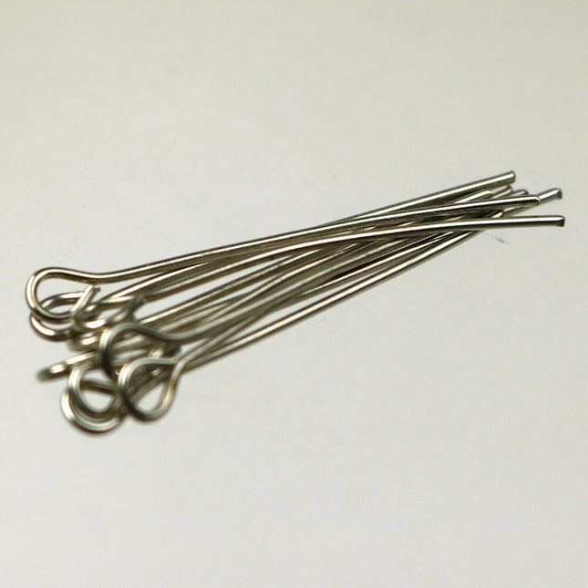 Bulk/FingerPick 300 Pcs Rhodium Eyepins Eye Pins Headpins - 1 inch (25mm) 22 Gauge 22G - 9PIN-22G-25