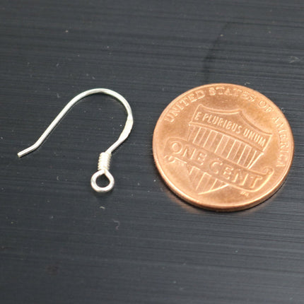 10 Sterling SILVER Ear Wires French Spring Hook Earrings Earwires - 13x16mm 22Gauge 0.6mm Wire - 5 Pair Fish hook ear wire - ss788