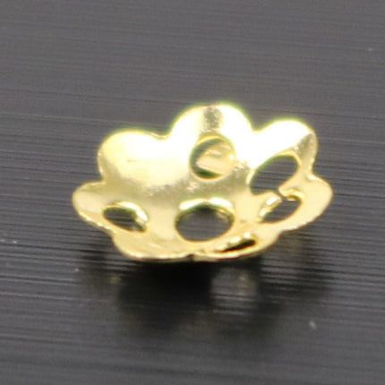 300 pcs Gold Plated Bead Caps - 6mm