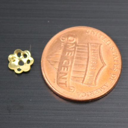 300 pcs Gold Plated Bead Caps - 6mm