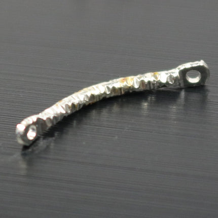 100 pcs Rhodium Bar Connector - 16x1.2mm Rhodium Plated Texture Curb Bar Links Connectors