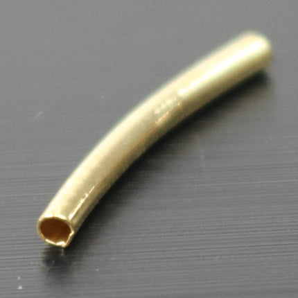 100 pcs Gold Plated Curved Tube Spacer Beads Findings - 16x1.5mm
