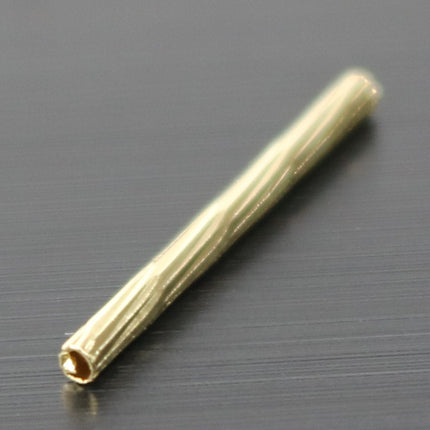 50 pcs Gold Plated Twisted Tube Spacer Beads Findings - 18x1.5mm