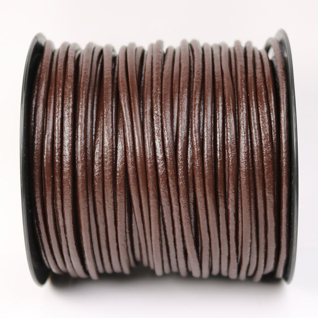5 feet Dark Brown Leather Cord - 3mm Genuine Leather Round Cord - USA Seller