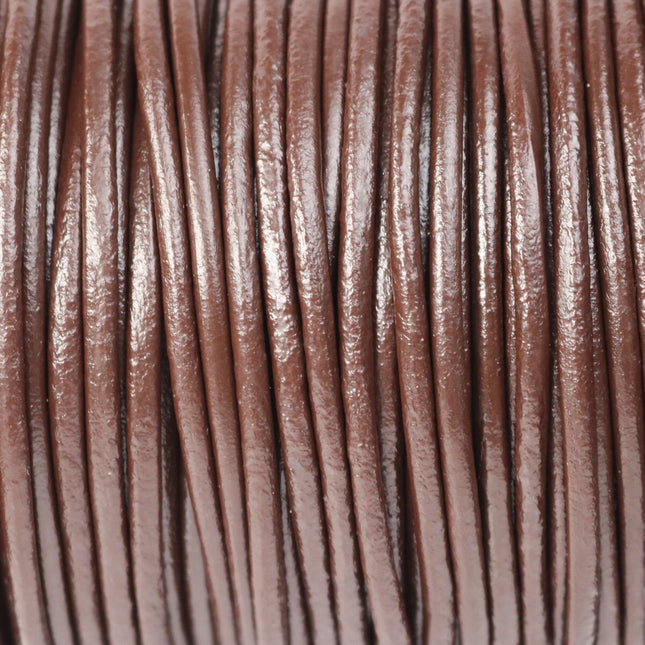 5 feet Dark Brown Leather Cord - 3mm Genuine Leather Round Cord - USA Seller