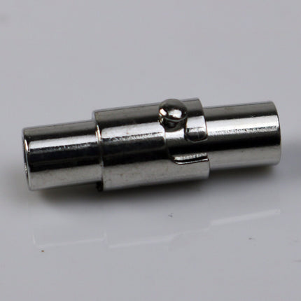 5 pcs Magnetic Barrel Clasps - 3mm Magnetic Clasp with Safety Clasp - Rhodium Magnetic Clasp - Cord Clasp - Barrel Clasp - 3mm Cord Clasp