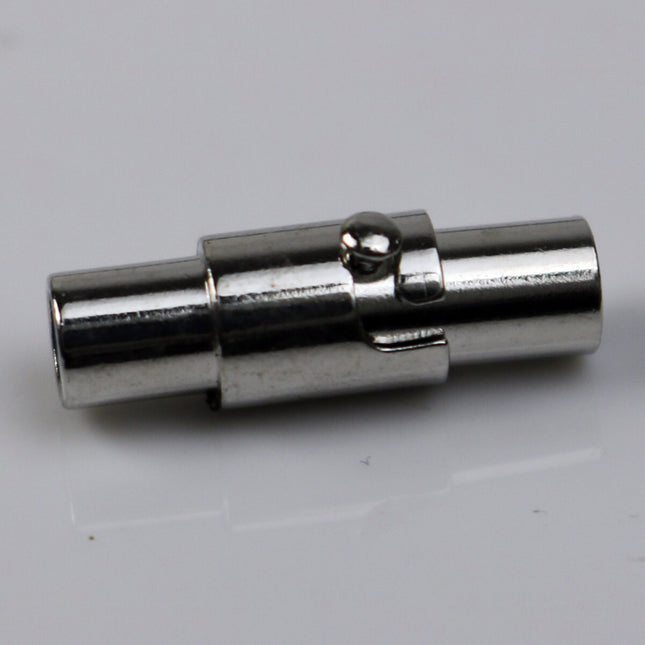 5 pcs Magnetic Barrel Clasps - 3mm Magnetic Clasp with Safety Clasp - Rhodium Magnetic Clasp - Cord Clasp - Barrel Clasp - 3mm Cord Clasp