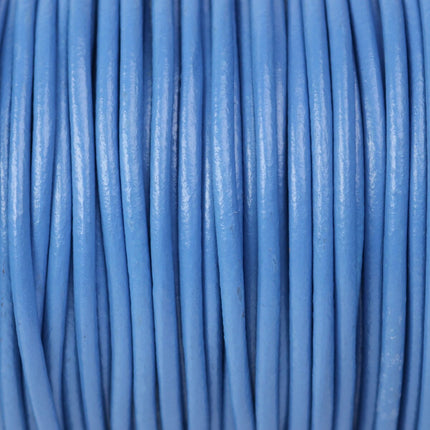 5 feet Blue Leather Cord - 3mm Genuine Leather Round Cord