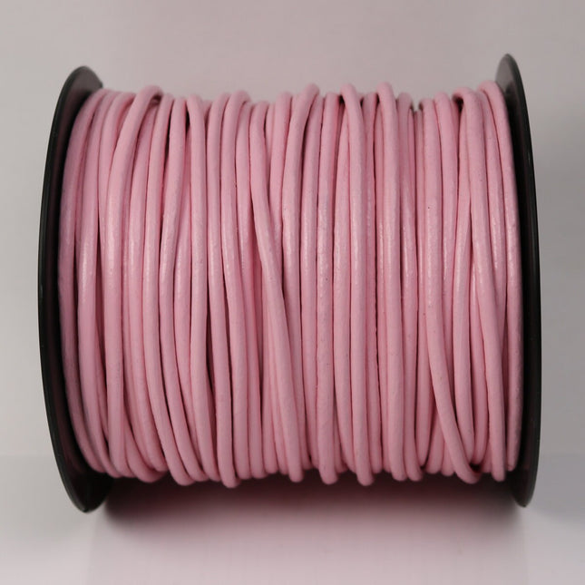 5 feet Pink Leather Cord - 3mm Genuine Leather Round Cord
