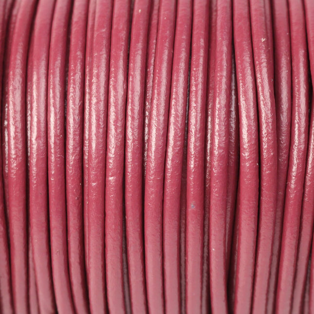 5 feet Fuchsia Pink Leather Cord - 3mm Genuine Leather Round Cord