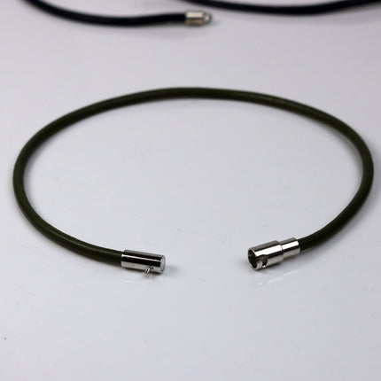 5 pcs Magnetic Barrel Clasps - 3mm Magnetic Clasp with Safety Clasp - Rhodium Magnetic Clasp - Cord Clasp - Barrel Clasp - 3mm Cord Clasp