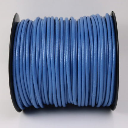 5 feet Blue Leather Cord - 3mm Genuine Leather Round Cord