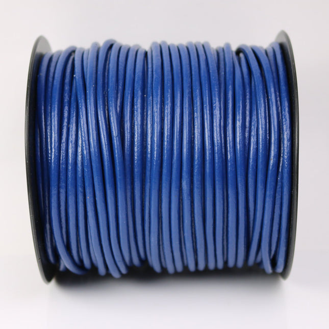 5 feet Dark Blue Leather Cord - 3mm Genuine Leather Round Cord