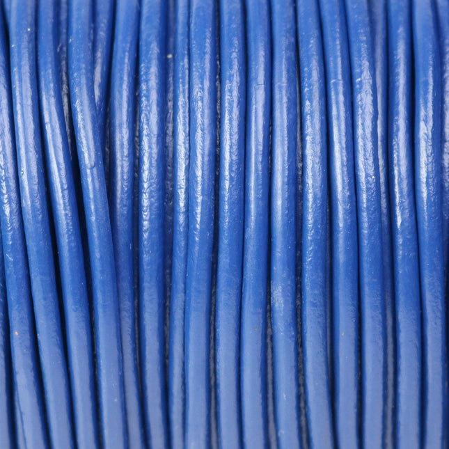 5 feet Dark Blue Leather Cord - 3mm Genuine Leather Round Cord