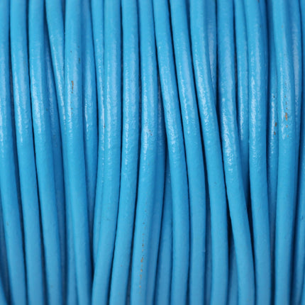 5 feet Light Blue Leather Cord - 3mm Genuine Leather Round Cord