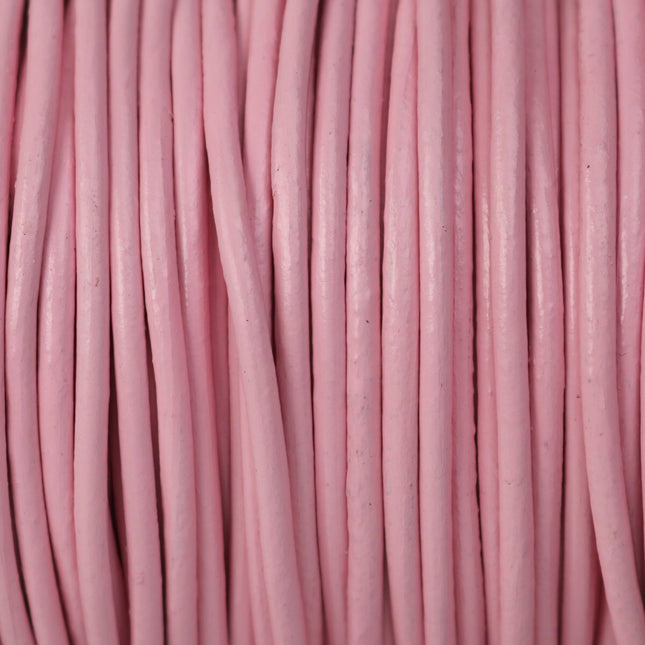 5 feet Pink Leather Cord - 3mm Genuine Leather Round Cord