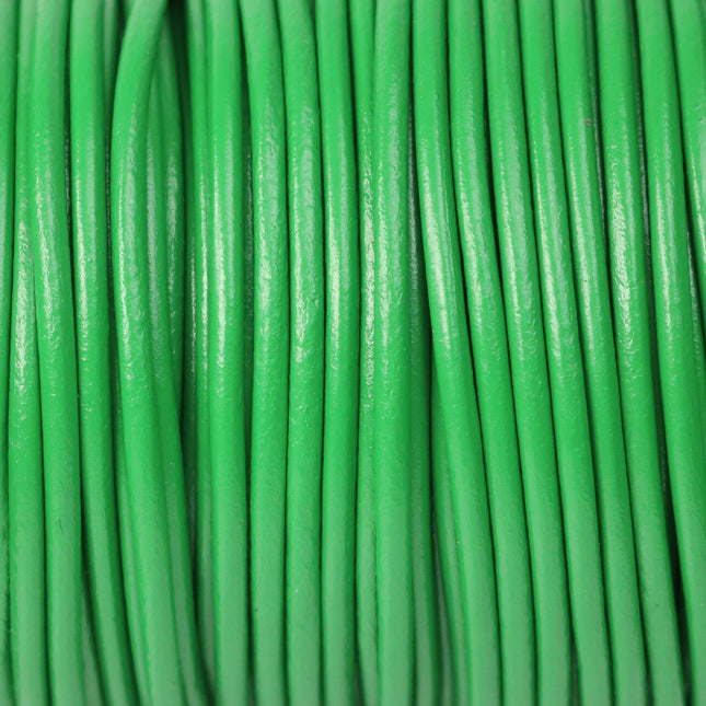 5 feet Light Green Leather Cord - 3mm Genuine Leather Round Cord