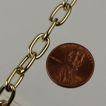 25 ft Aluminum Chain Fashion Cable Chain - Gold TARNISH Resistant Tarnish FREE Anti Tarnish Gold Finished  - 12x7mm 1.8mm Chunky - A025