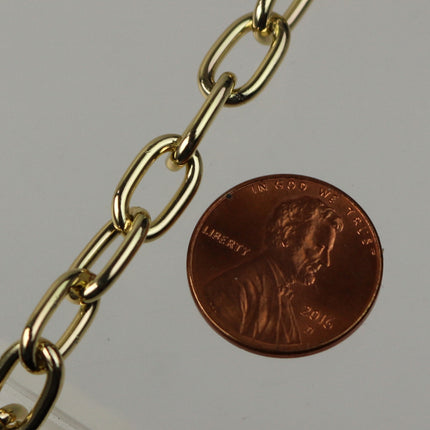 10 ft Aluminum Chain Fashion Cable Chain - Gold TARNISH Resistant Tarnish FREE Anti Tarnished Gold Finished  - 12x7mm 1.8mm Chunky - A025