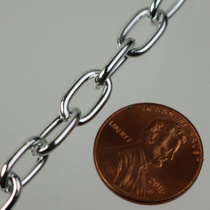 25 ft Aluminum Chain Fashion Cable Chain - Silver Tarnish FREE Anti Tarnished Silver Finished  - 12x7mm 1.8mm thickness Chunky - A025