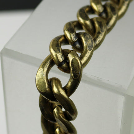 5 ft Aluminum Chain Curb Chain Big CHUNKY - Antique Brass - 22x18.5mm 5mm thickness Unsoldered Link