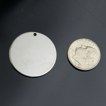 10 pcs of 1" Stainless Steel Stamping Blanks - 1 inch 25 mm 18 gauge 1.0mm thickness - Blank Stamping Metal Flat Discs Tags