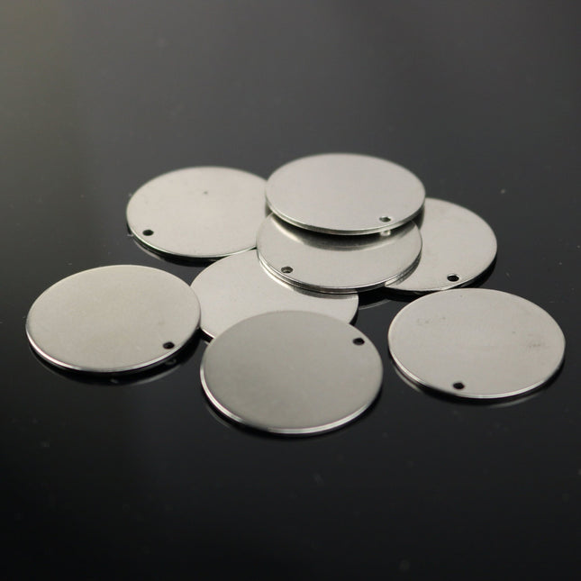 10 pcs of 1" Stainless Steel Stamping Blanks - 1 inch 25 mm 18 gauge 1.0mm thickness - Blank Stamping Metal Flat Discs Tags