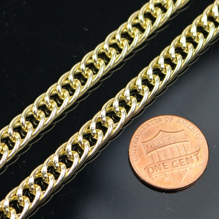 10 ft Aluminum Chain DOUBLE Curb Chain - Gold TARNISH Resistant Tarnish FREE Anti Tarnish Gold Finished  - double 11x7mm 1.4mm Chunky