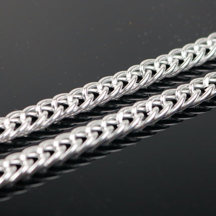 3 ft. Aluminum DOUBLE Curb Chain - Silver TARNISH Resistant Tarnish FREE Anti Tarnished Silver Finished  - double 11x7mm 1.4mm thickness
