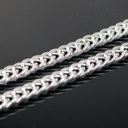 10 ft Aluminum Chain DOUBLE Curb Chain - Silver TARNISH Resistant Tarnish FREE Anti Tarnish Silver Finished  - double 11x7mm 1.4mm Chunky